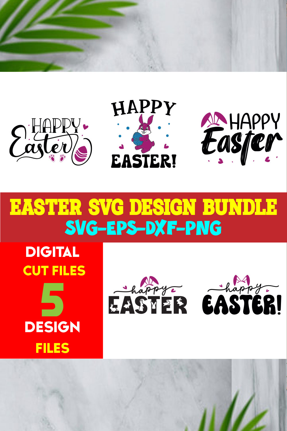 Easter T-shirt Design Bundle Volume-12 pinterest preview image.