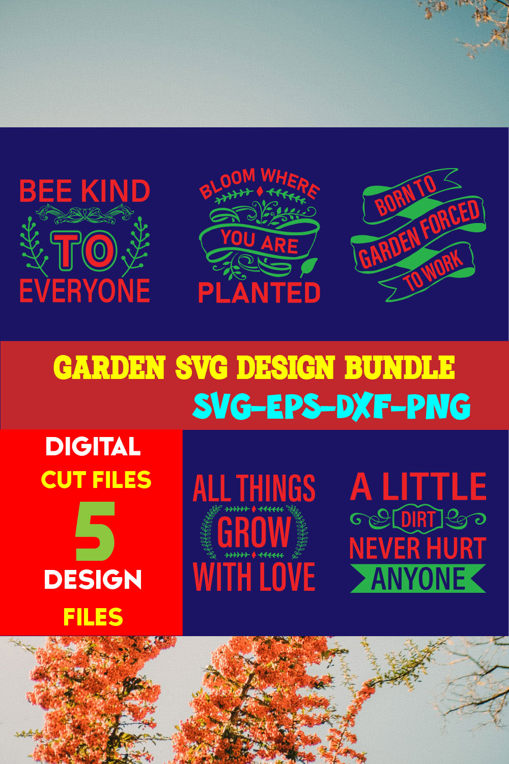 Garden T-shirt Design Bundle Volume-04 pinterest preview image.