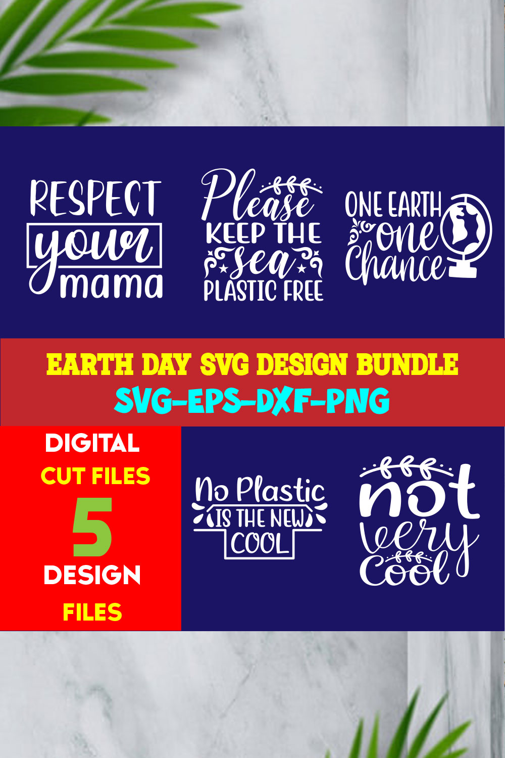 Earth Day T-shirt Design Bundle Volume-03 pinterest preview image.