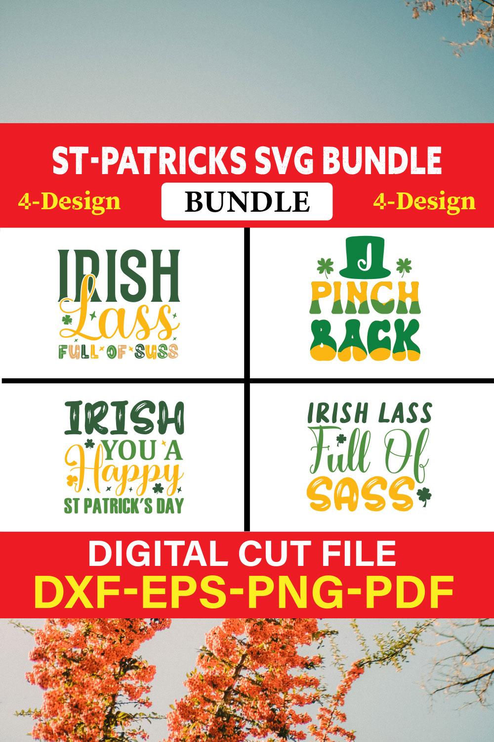 St Patrick's T-shirt Design Bundle Vol-12 pinterest preview image.