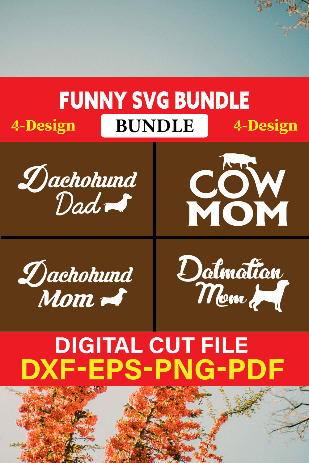 Funny SVG T-shirt Design Bundle Vol-21 pinterest preview image.