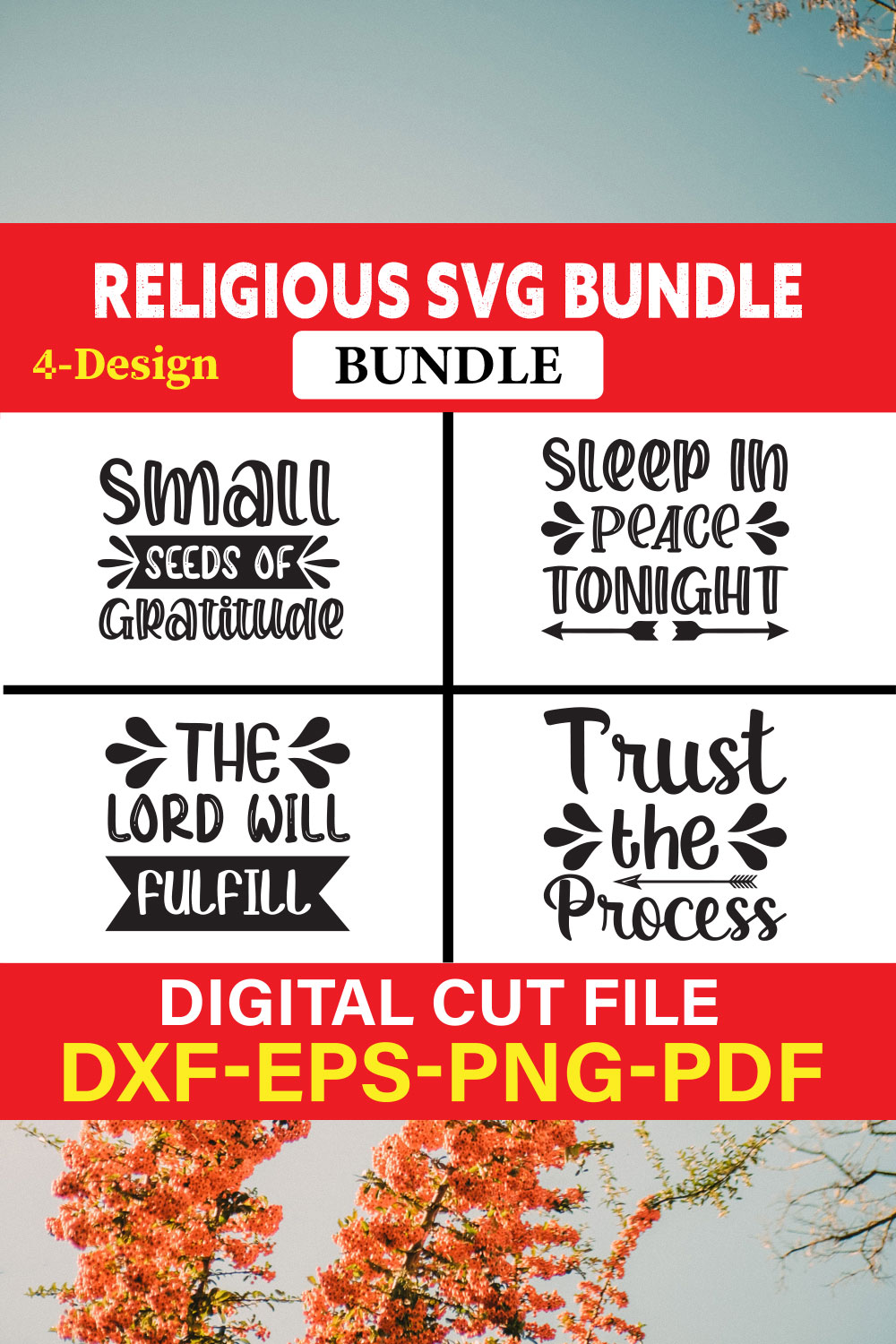 Religious T-shirt Design Bundle Vol-6 pinterest preview image.