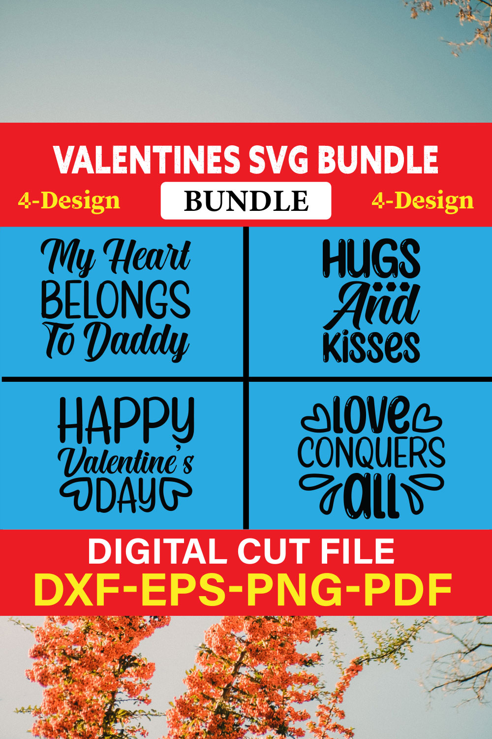 Valentines T-shirt Design Bundle Vol-37 pinterest preview image.