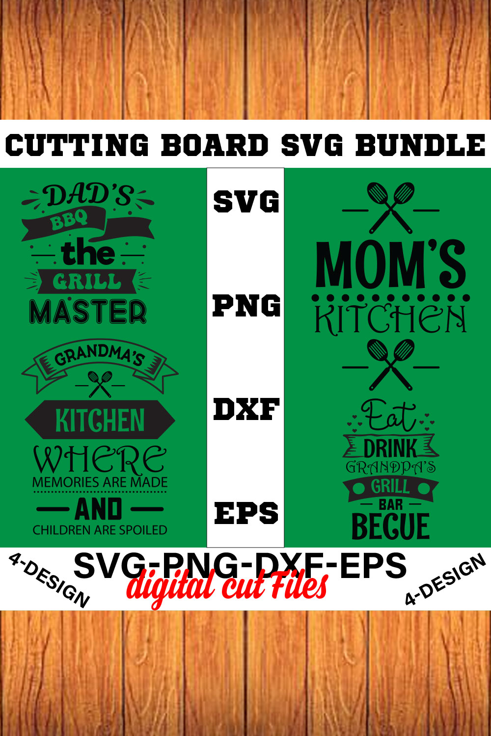 Cutting Board svg T-shirt Design Bundle Volume-01 pinterest preview image.