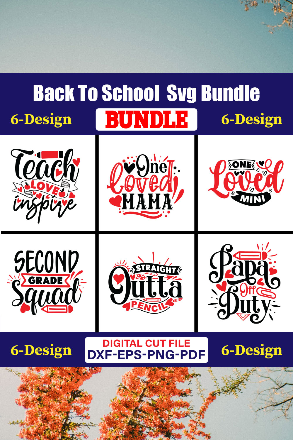 Back To School T-shirt Design Bundle Vol-38 pinterest preview image.