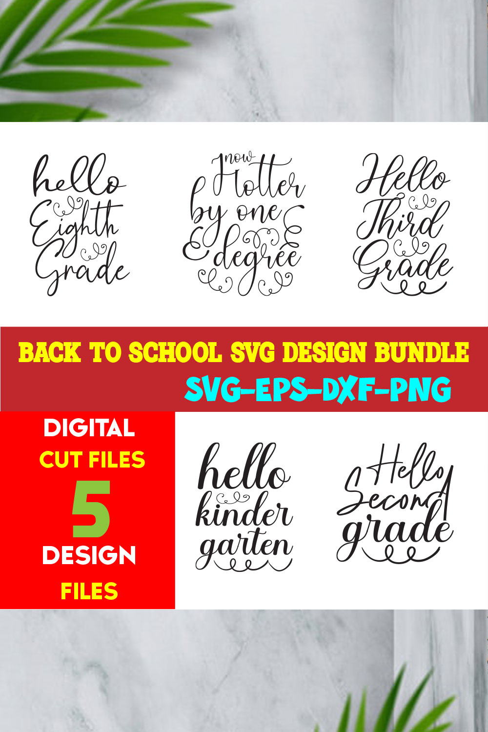 Back To School T-shirt Design Bundle Volume-09 pinterest preview image.