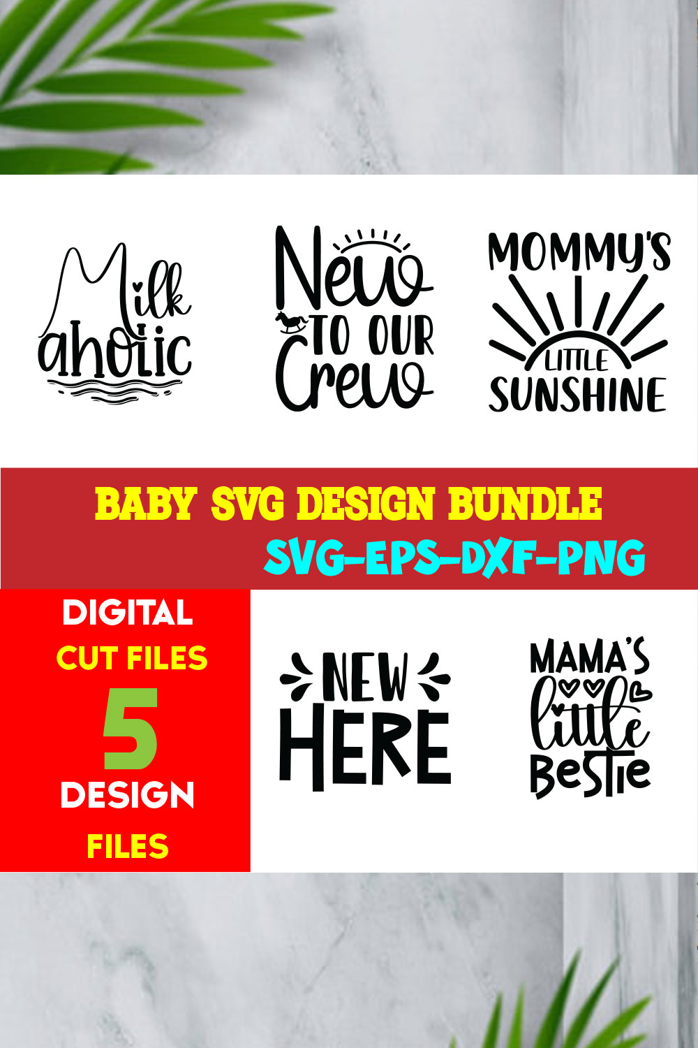 Baby T-shirt Design Bundle Volume-05 pinterest preview image.