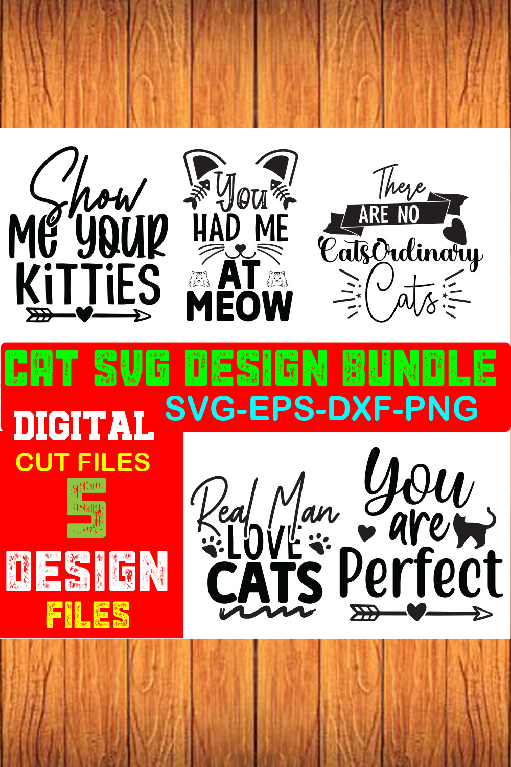 Cat SVG Design Bundle Volume-04 pinterest preview image.