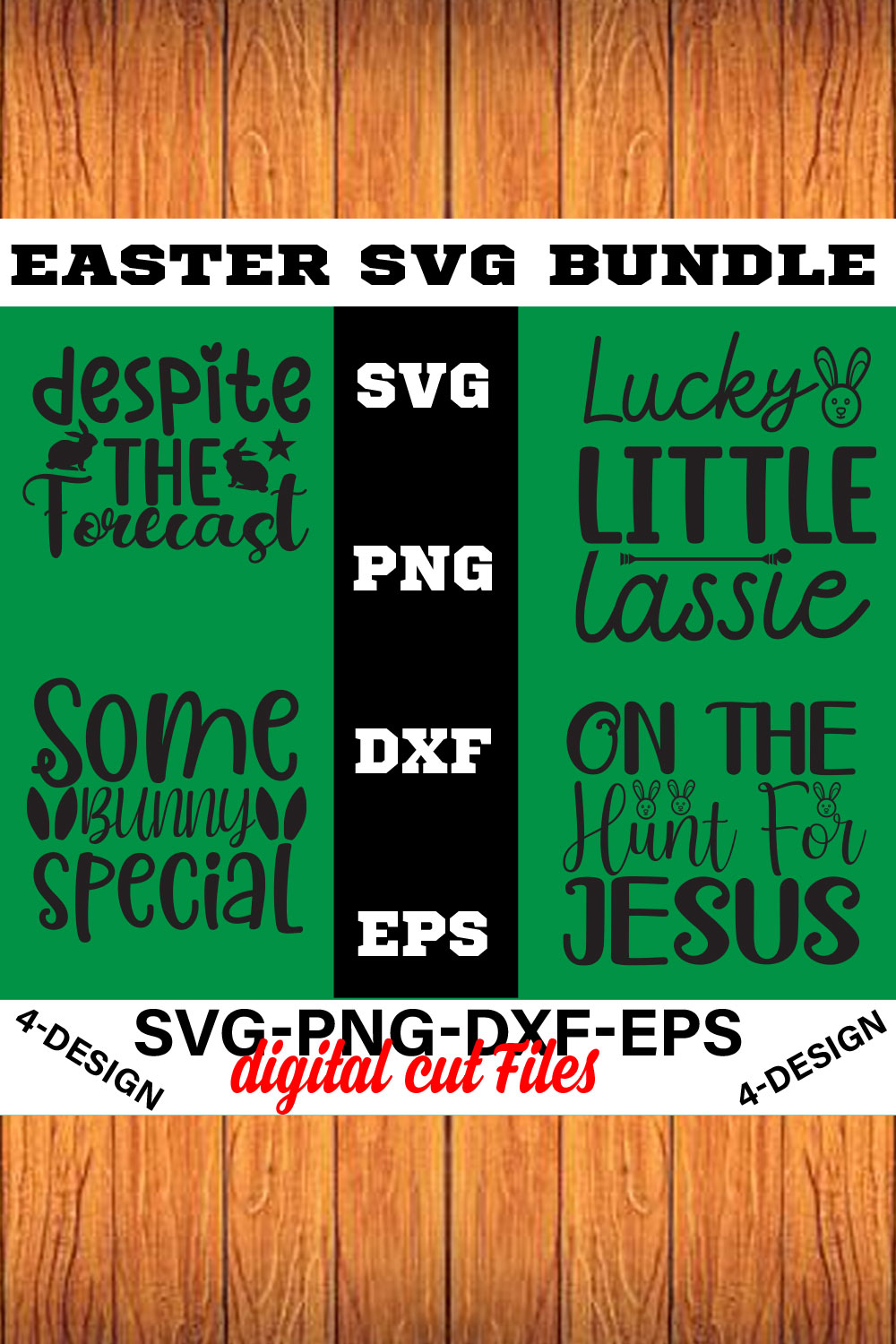 Happy Easter SVG Bundle, Easter SVG, Easter quotes, Easter Bunny svg, Easter Egg svg, Volume-01 pinterest preview image.