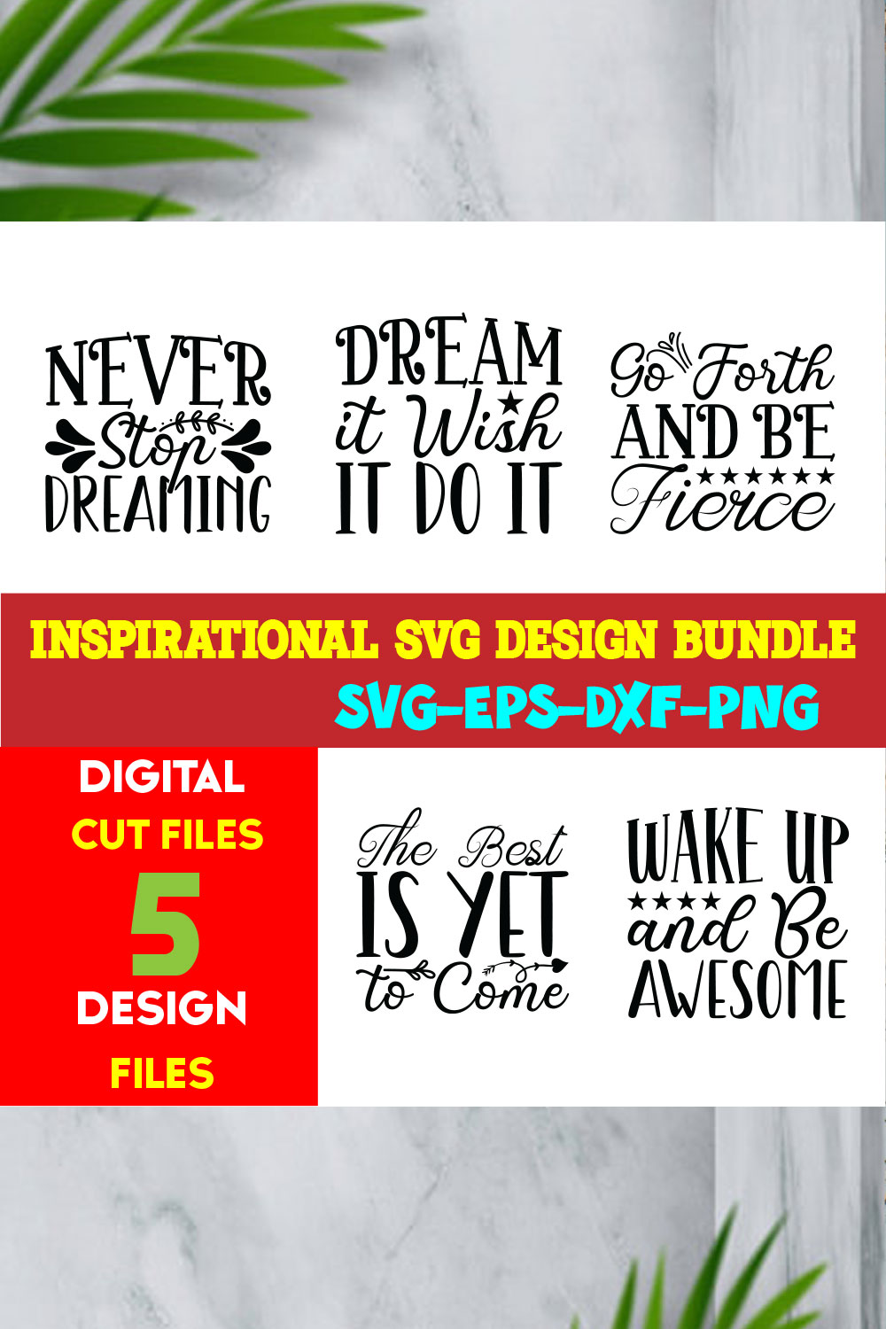 Inspirational T-shirt Design Bundle Volume-03 pinterest preview image.