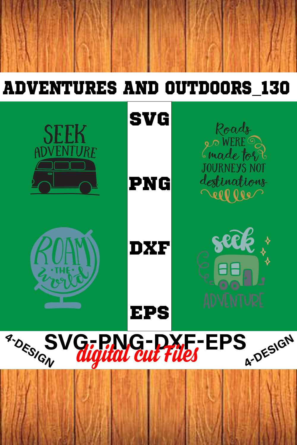 Adventures And Outdoors T-shirt Design Bundle Volume-27 pinterest preview image.