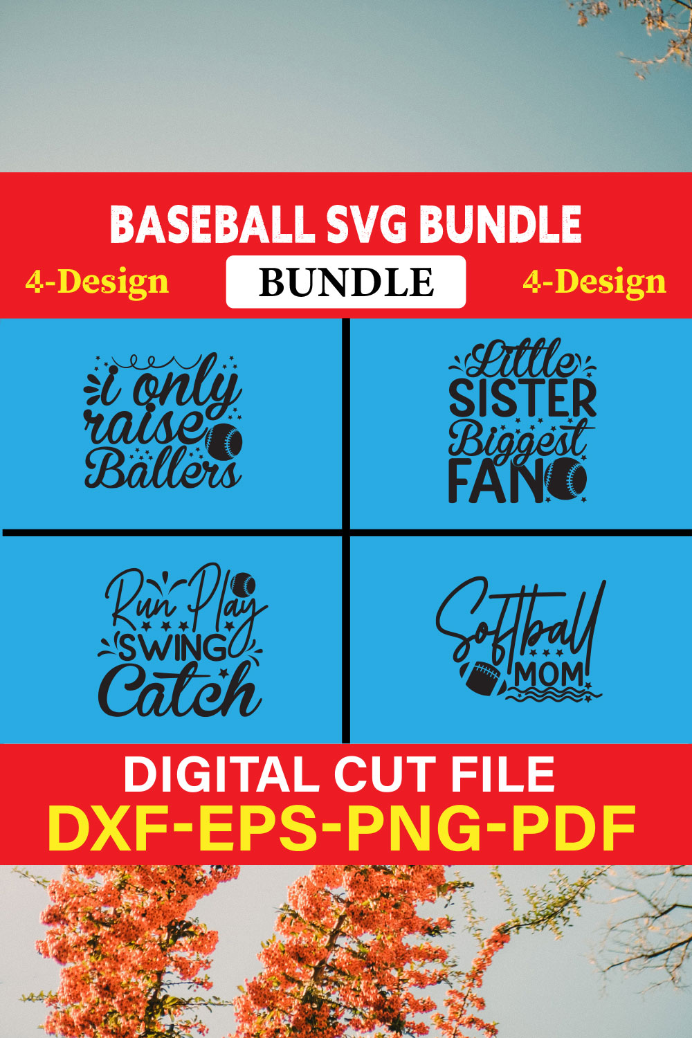 Baseball T-shirt Design Bundle Vol-5 pinterest preview image.