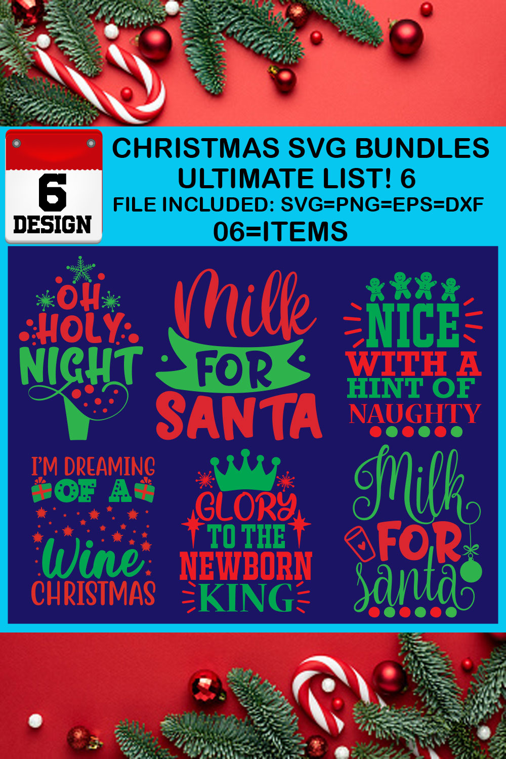 Ultimate List! 6 Christmas SVG Free Bundles pinterest preview image.