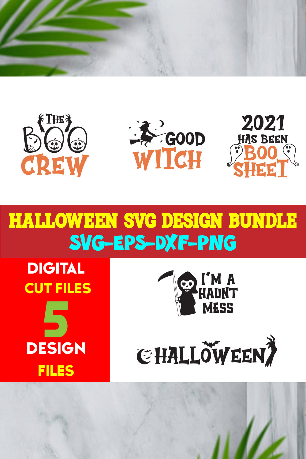 Halloween T-shirt Design Bundle Volume-04 pinterest preview image.