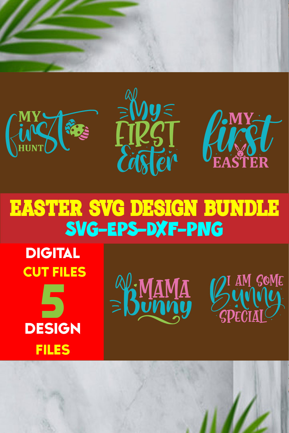 Easter T-shirt Design Bundle Volume-09 pinterest preview image.