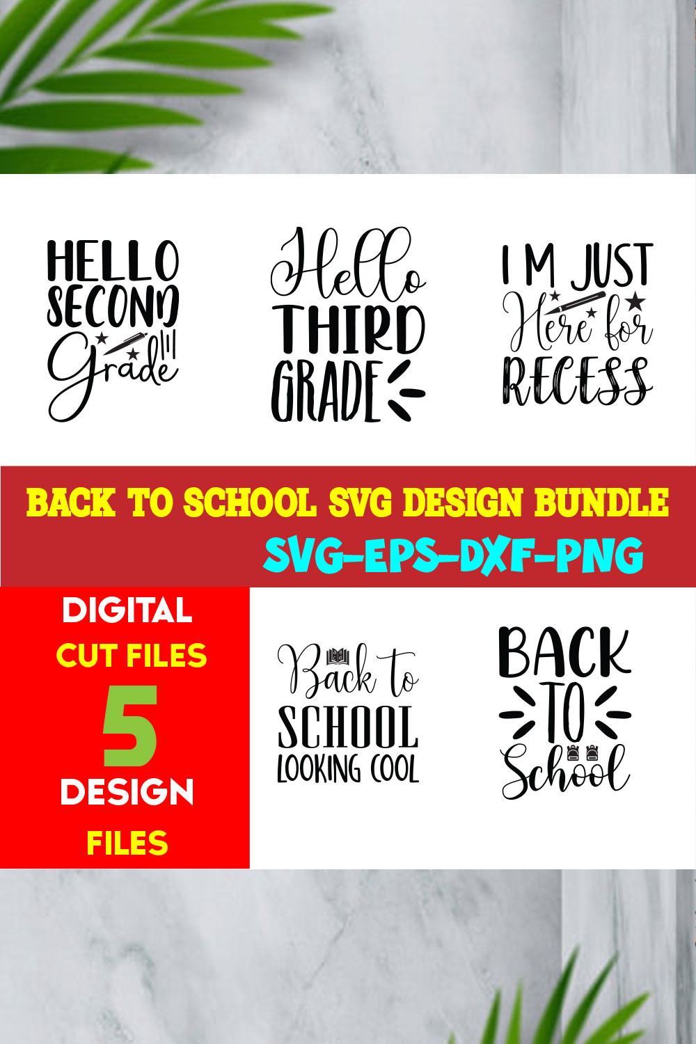 Back To School T-shirt Design Bundle Volume-04 pinterest preview image.