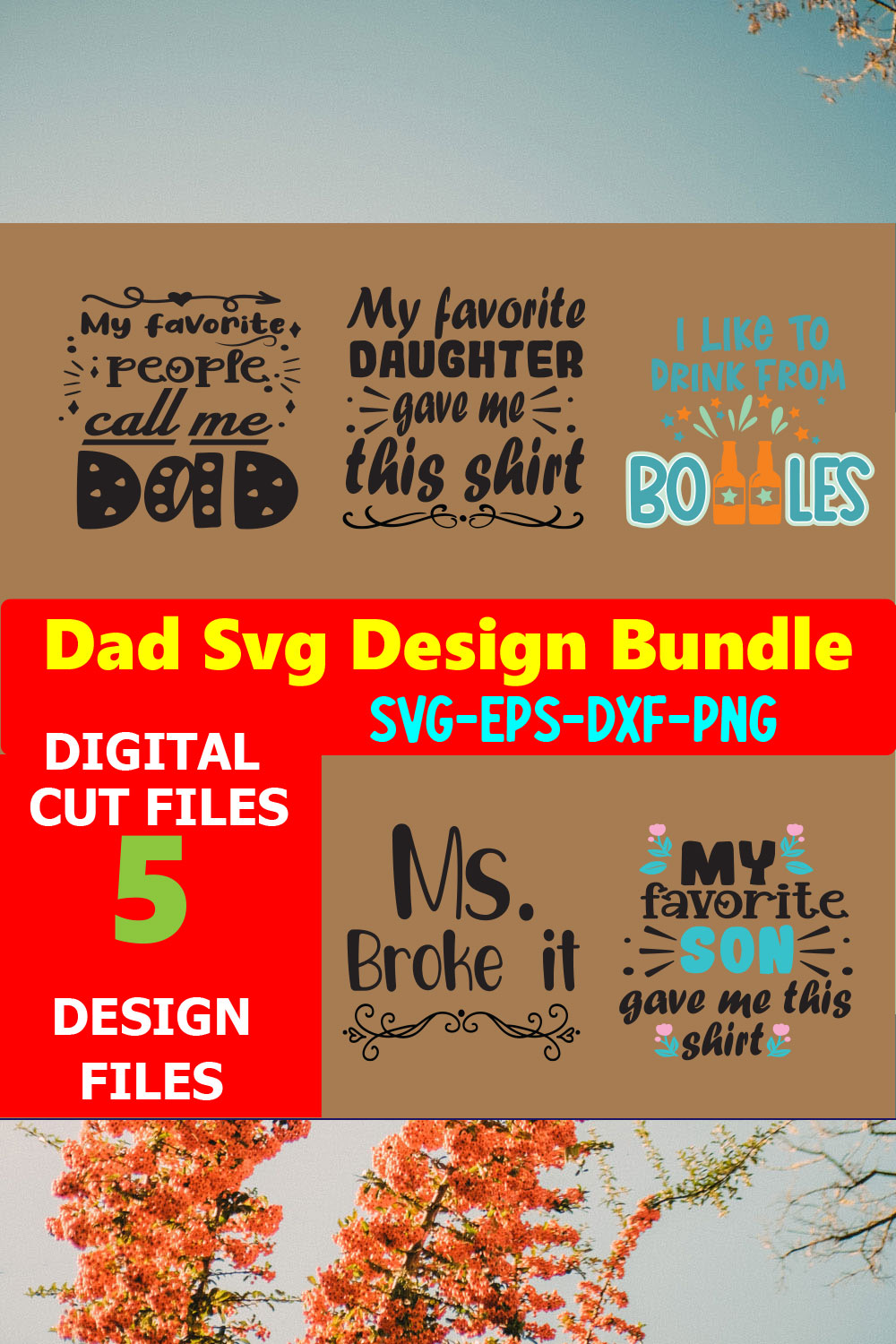 Dad T-shirt Design SVG Bundle Volume-08 pinterest preview image.