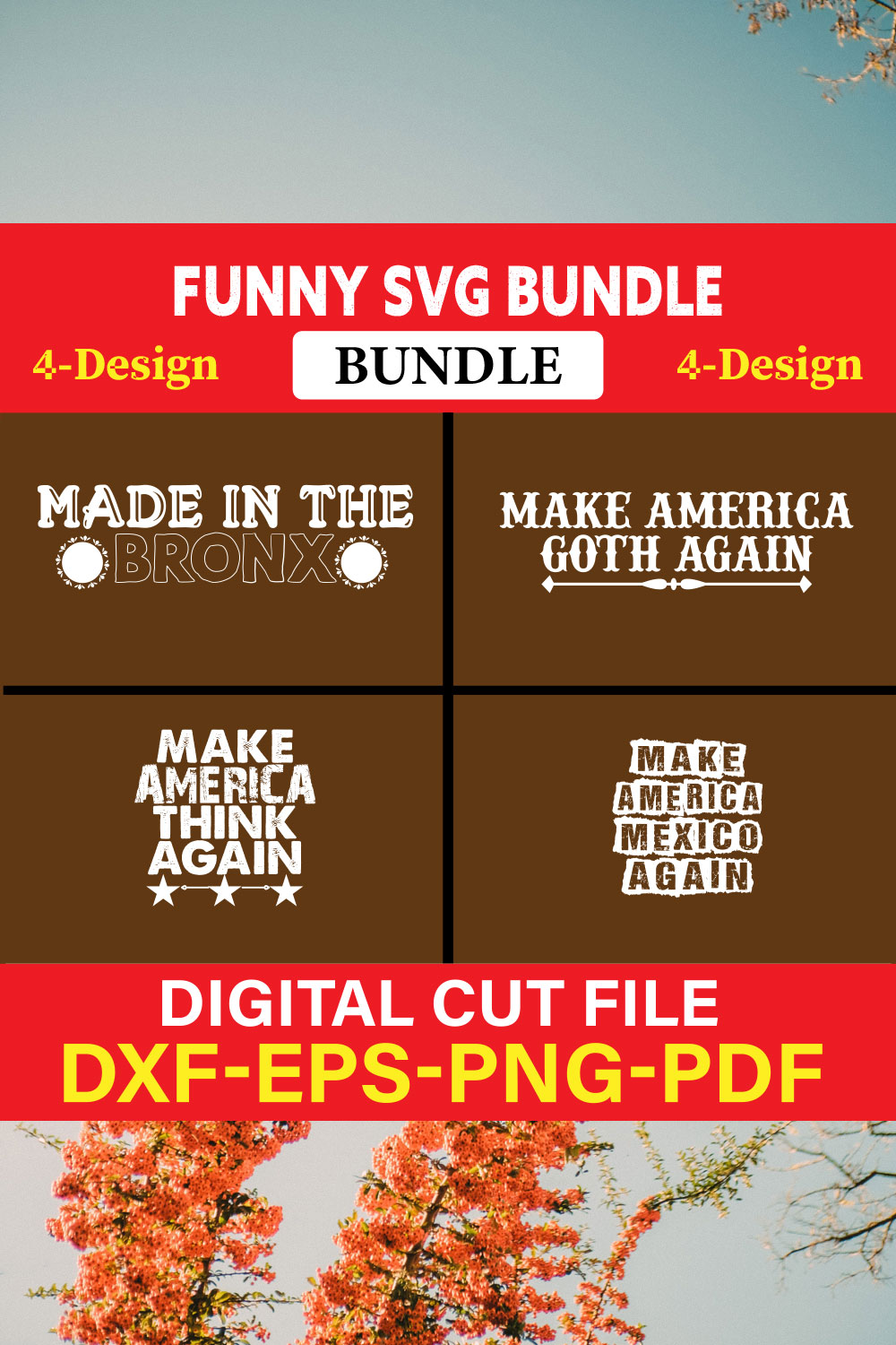 Funny SVG T-shirt Design Bundle Vol-46 pinterest preview image.