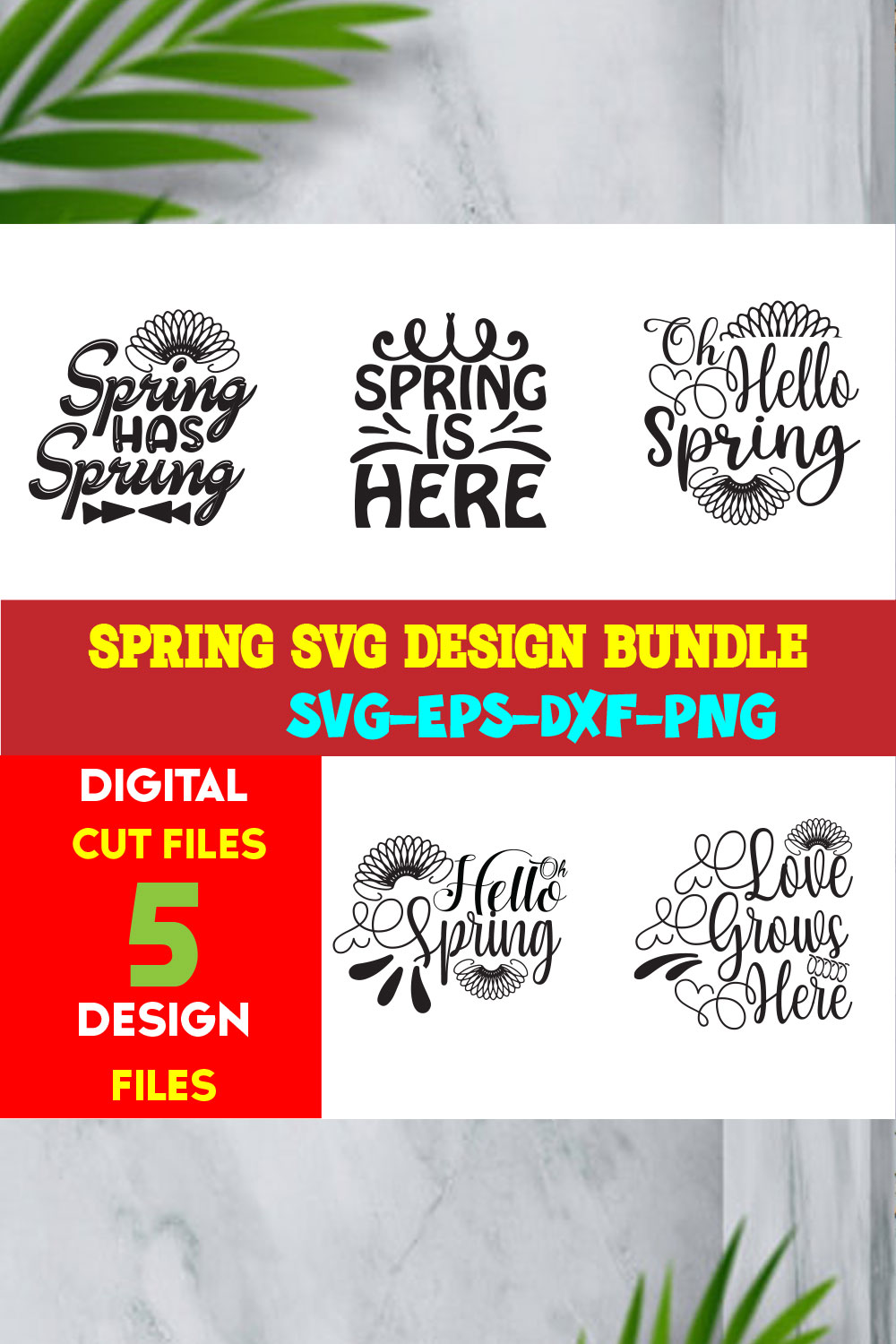 Spring T-shirt Design Bundle Volume-07 pinterest preview image.