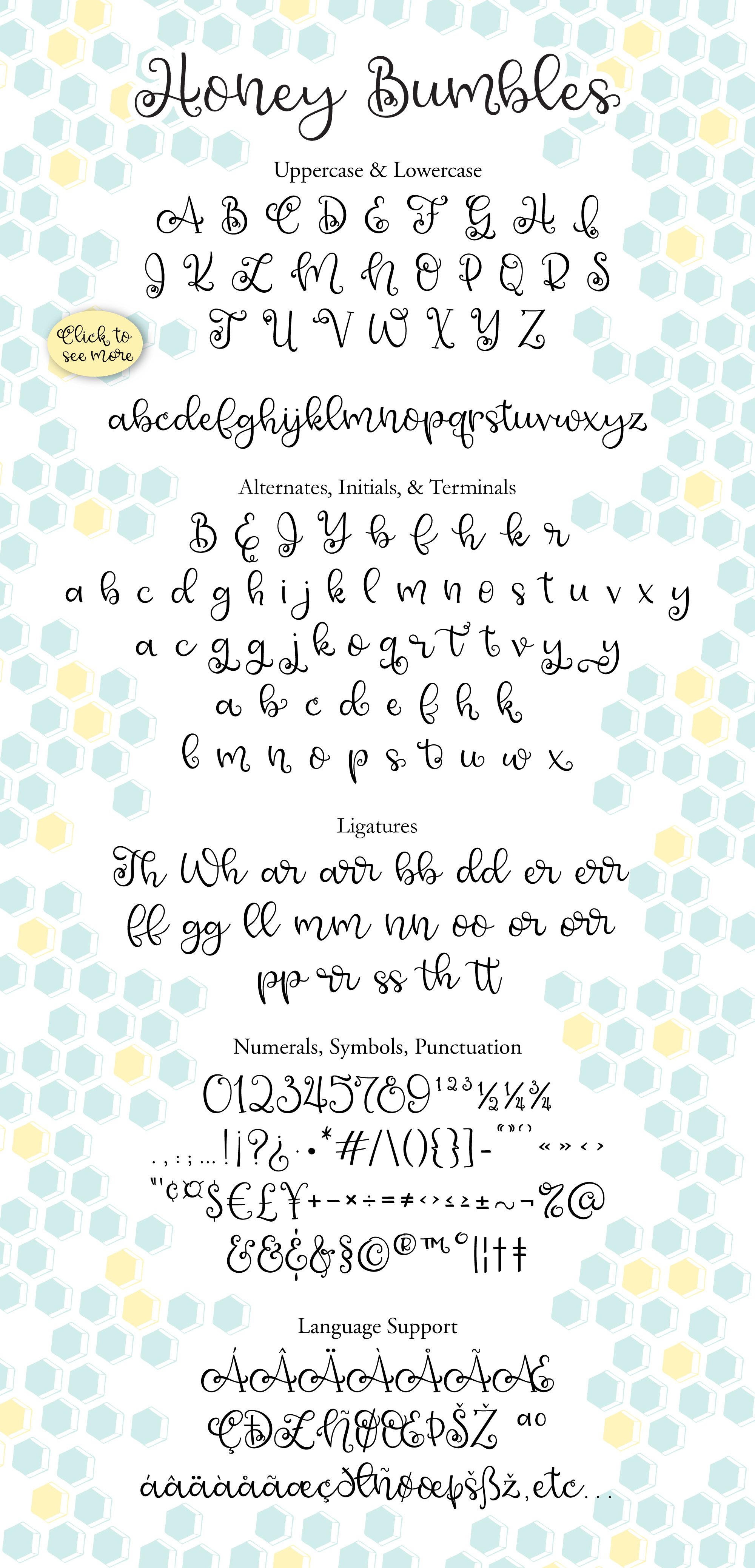 Honey Bumbles, a curly round script preview image.