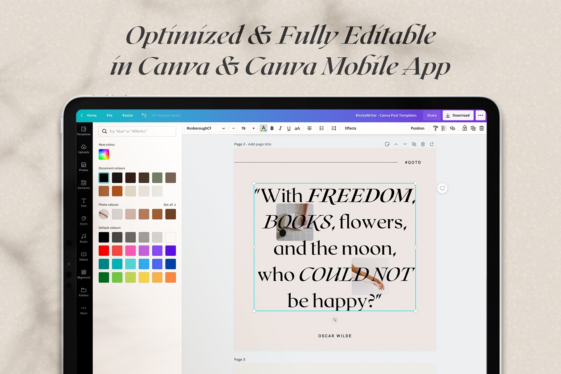 #InstaWriter - Canva Post Templates preview image.