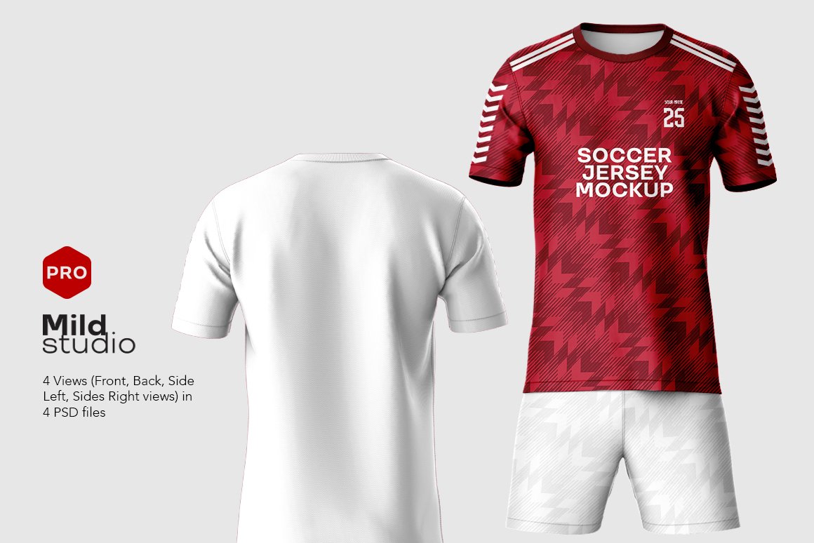 Soccer Jersey kit Mockup preview image.