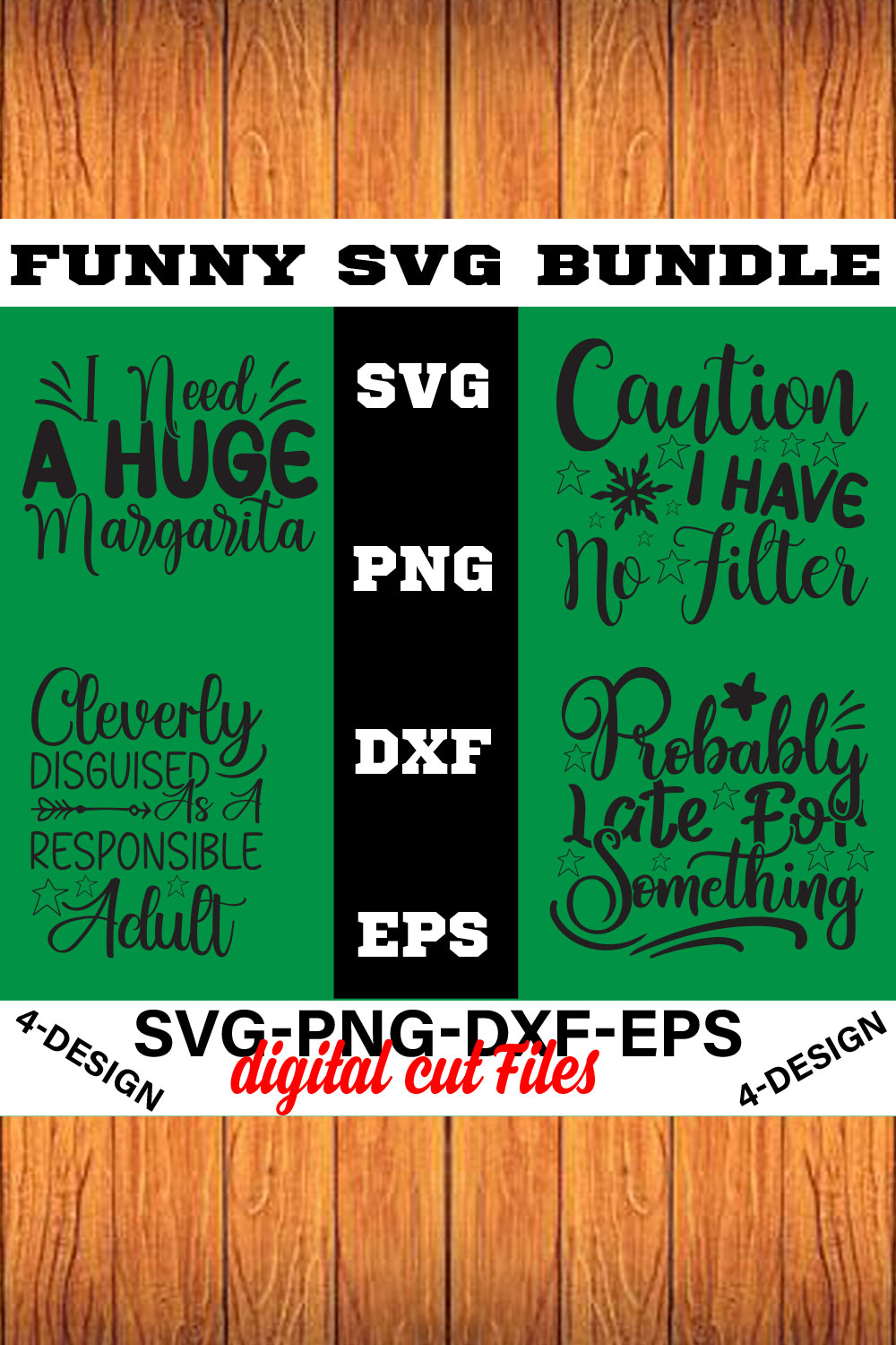 Funny Svg T-shirt Design Bundle Volume-03 pinterest preview image.