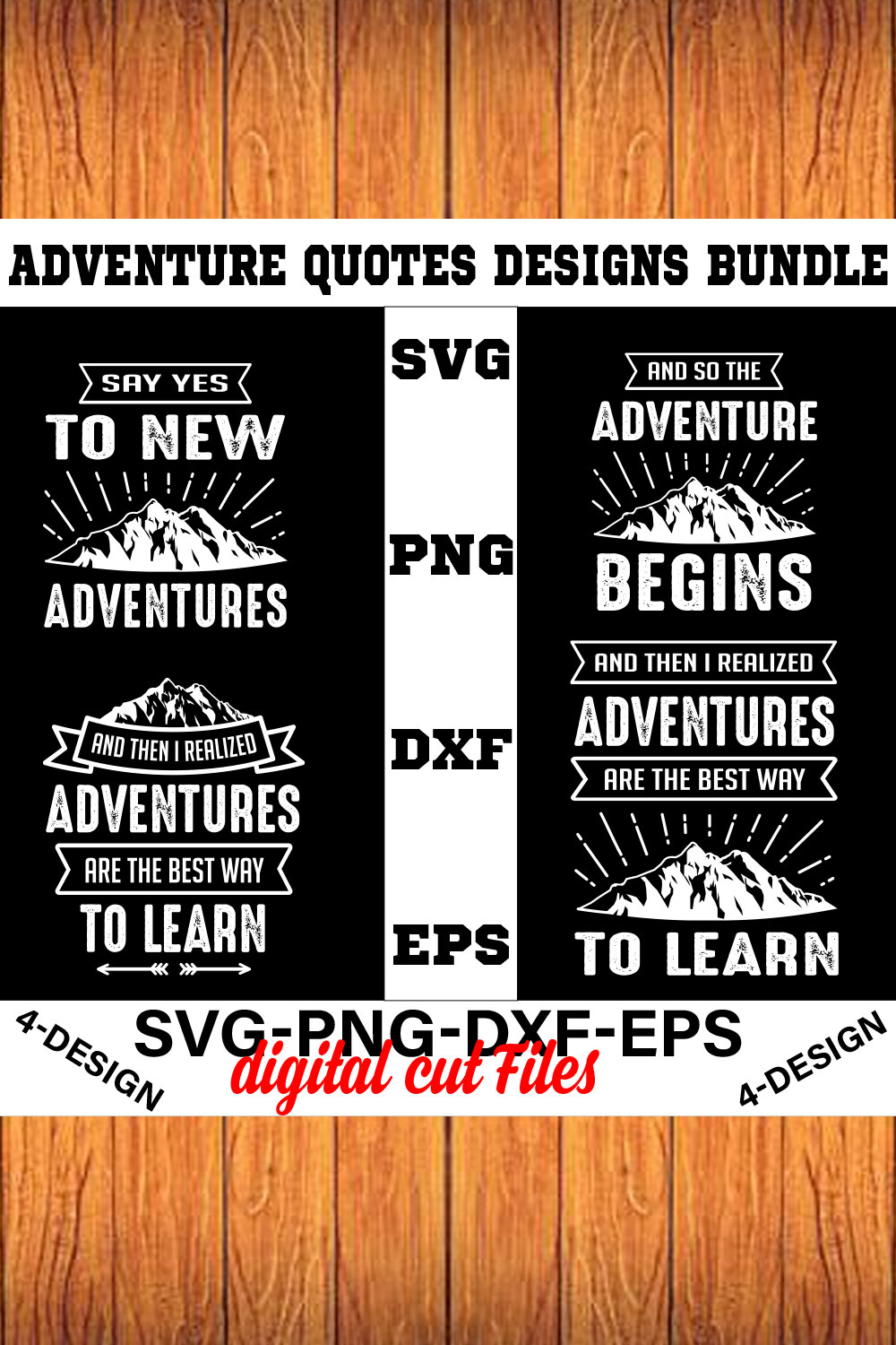 Adventures And Outdoors T-shirt Design Bundle Volume-38 pinterest preview image.