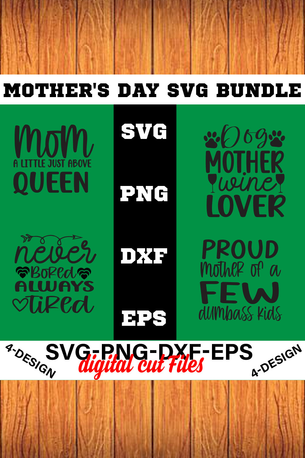 Mothers Day SVG Bundle, mom life svg, Mother's Day, mama svg Volume-09 pinterest preview image.