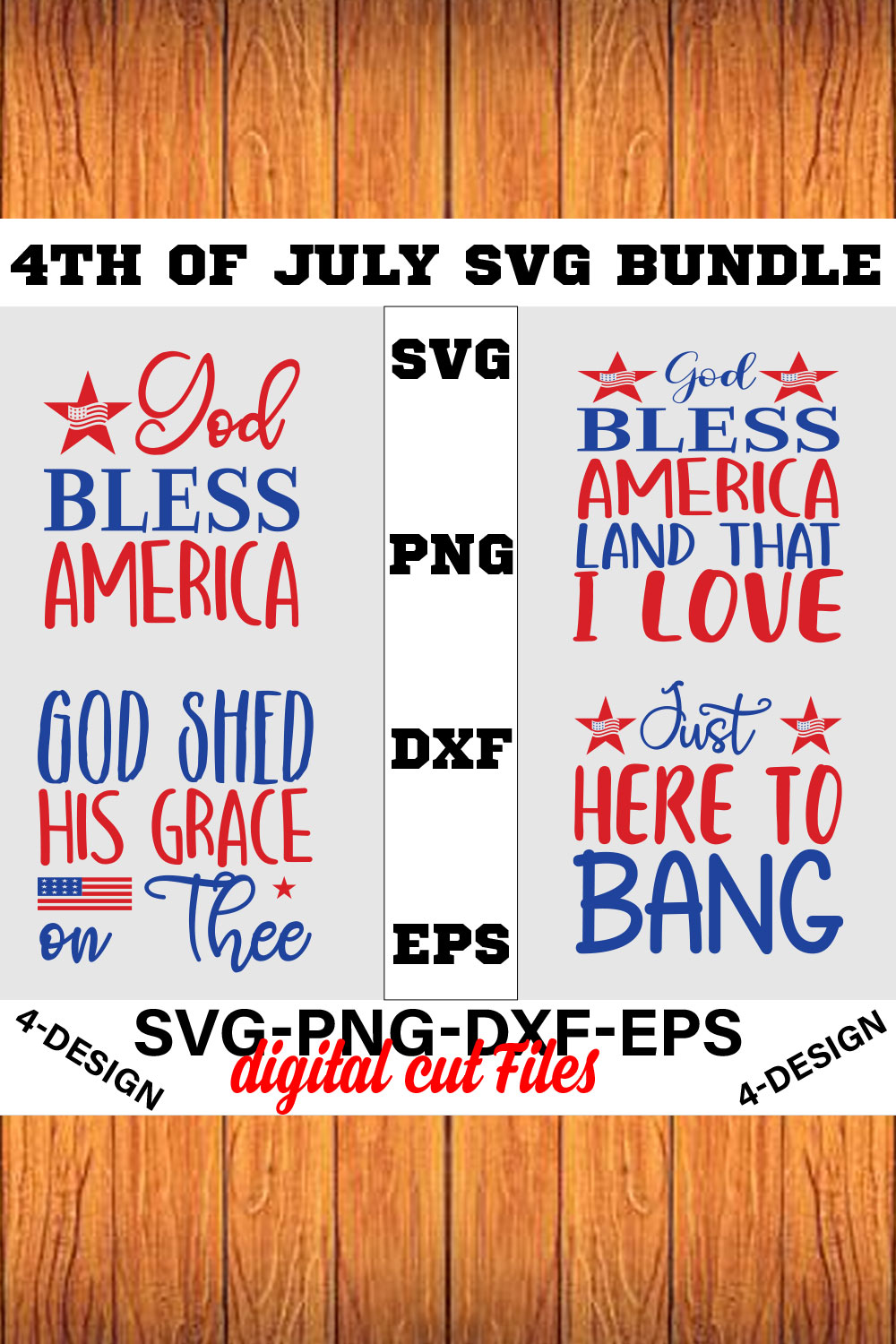 4th of July SVG Bundle, July 4th SVG, Fourth of July svg, America svg Volume-10 pinterest preview image.