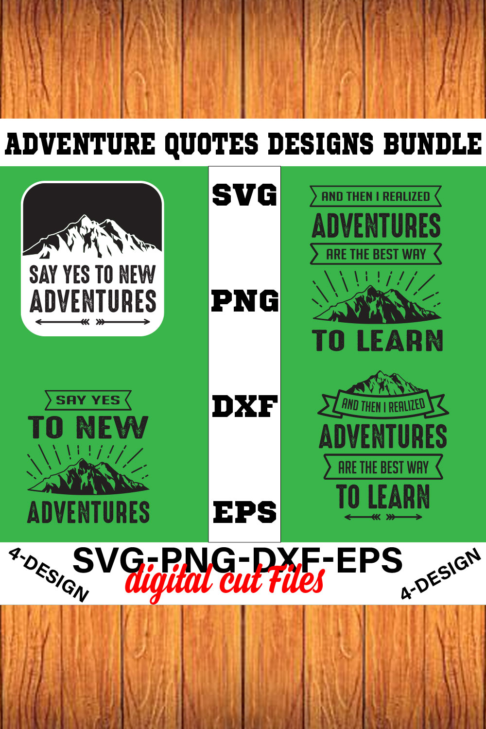 Adventures And Outdoors T-shirt Design Bundle Volume-36 pinterest preview image.