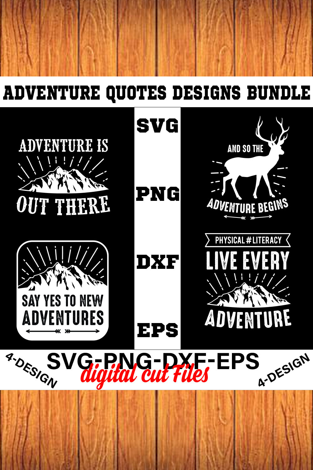 Adventures And Outdoors T-shirt Design Bundle Volume-34 pinterest preview image.