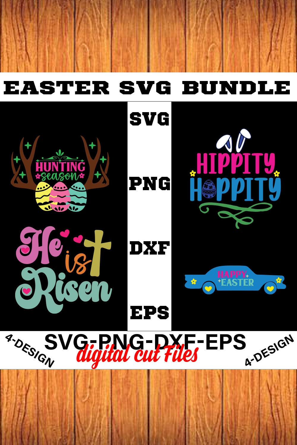 Easter T-shirt SVG Bundle Vol-04 pinterest preview image.