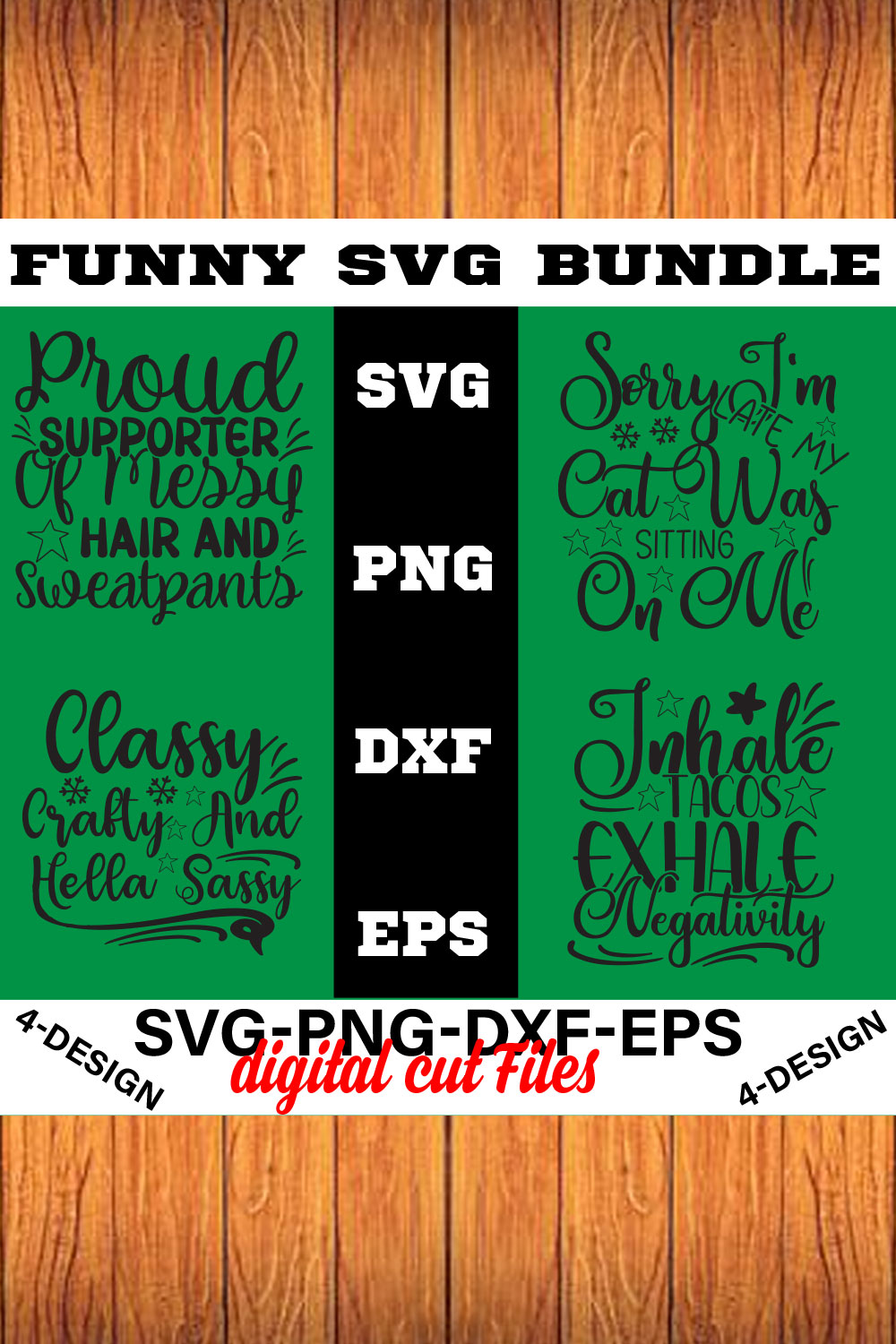 Funny Svg T-shirt Design Bundle Volume-04 pinterest preview image.