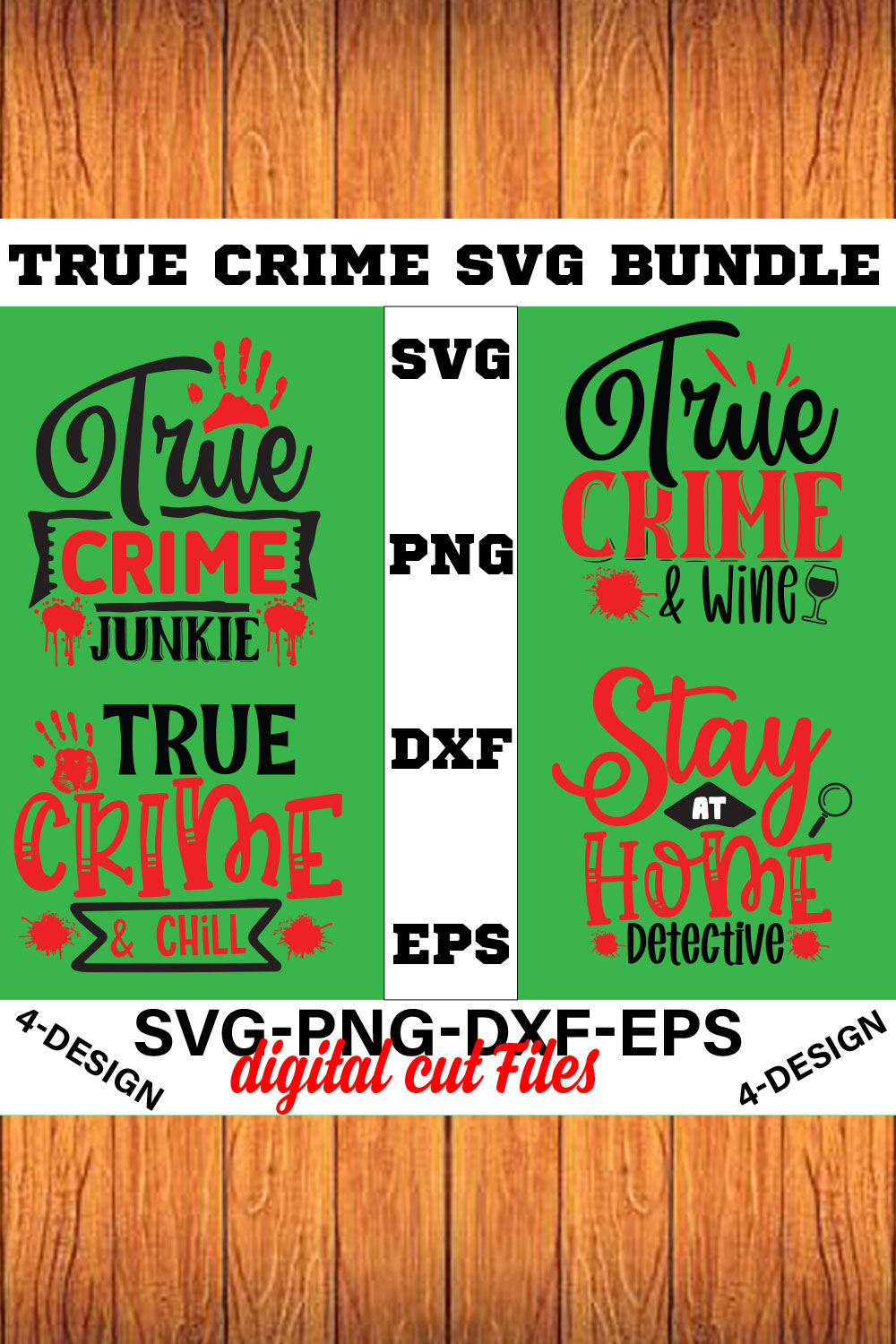 True Crime SVG Bundle Vol-02 pinterest preview image.
