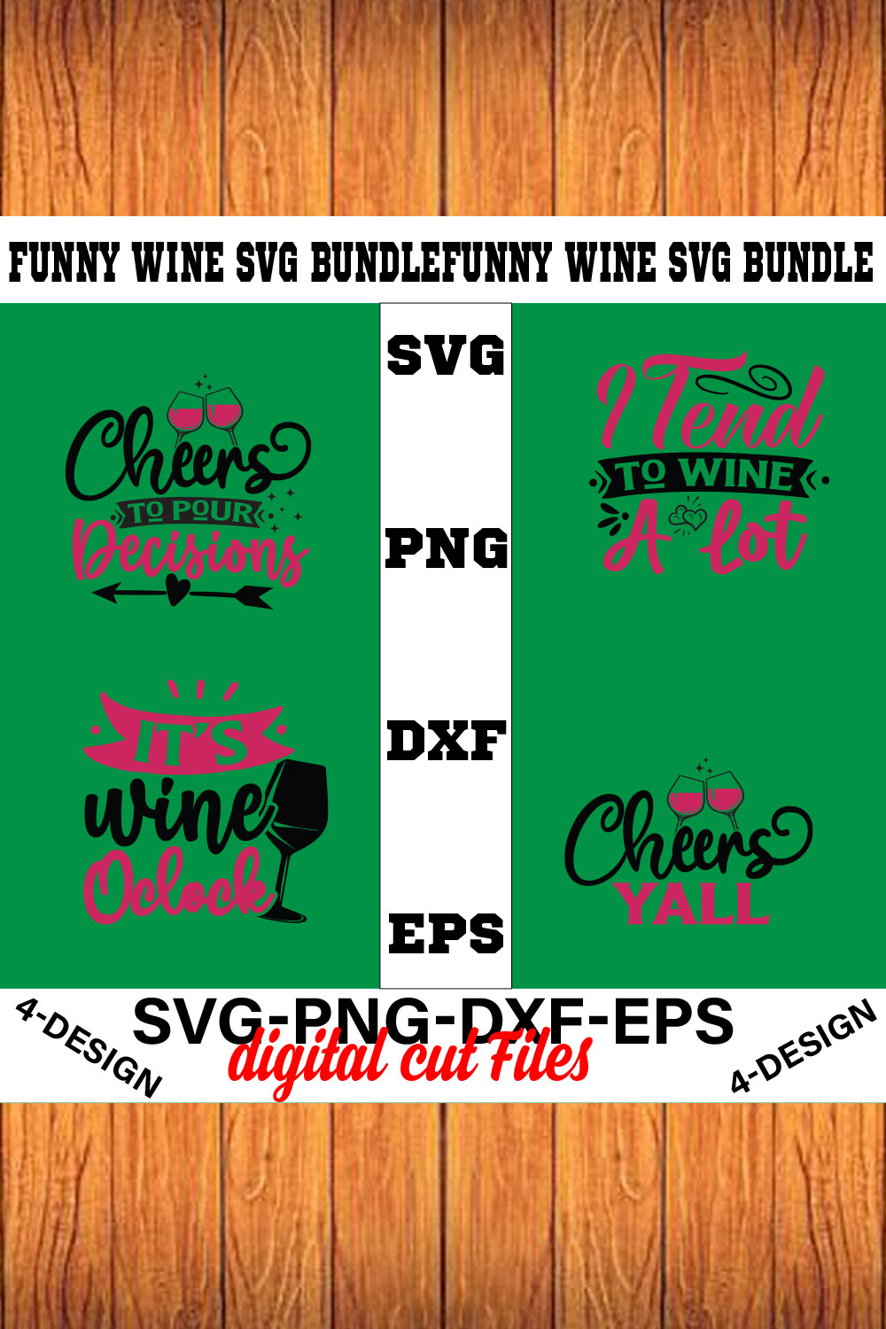 Funny Svg T-shirt Design Bundle Volume-06 pinterest preview image.