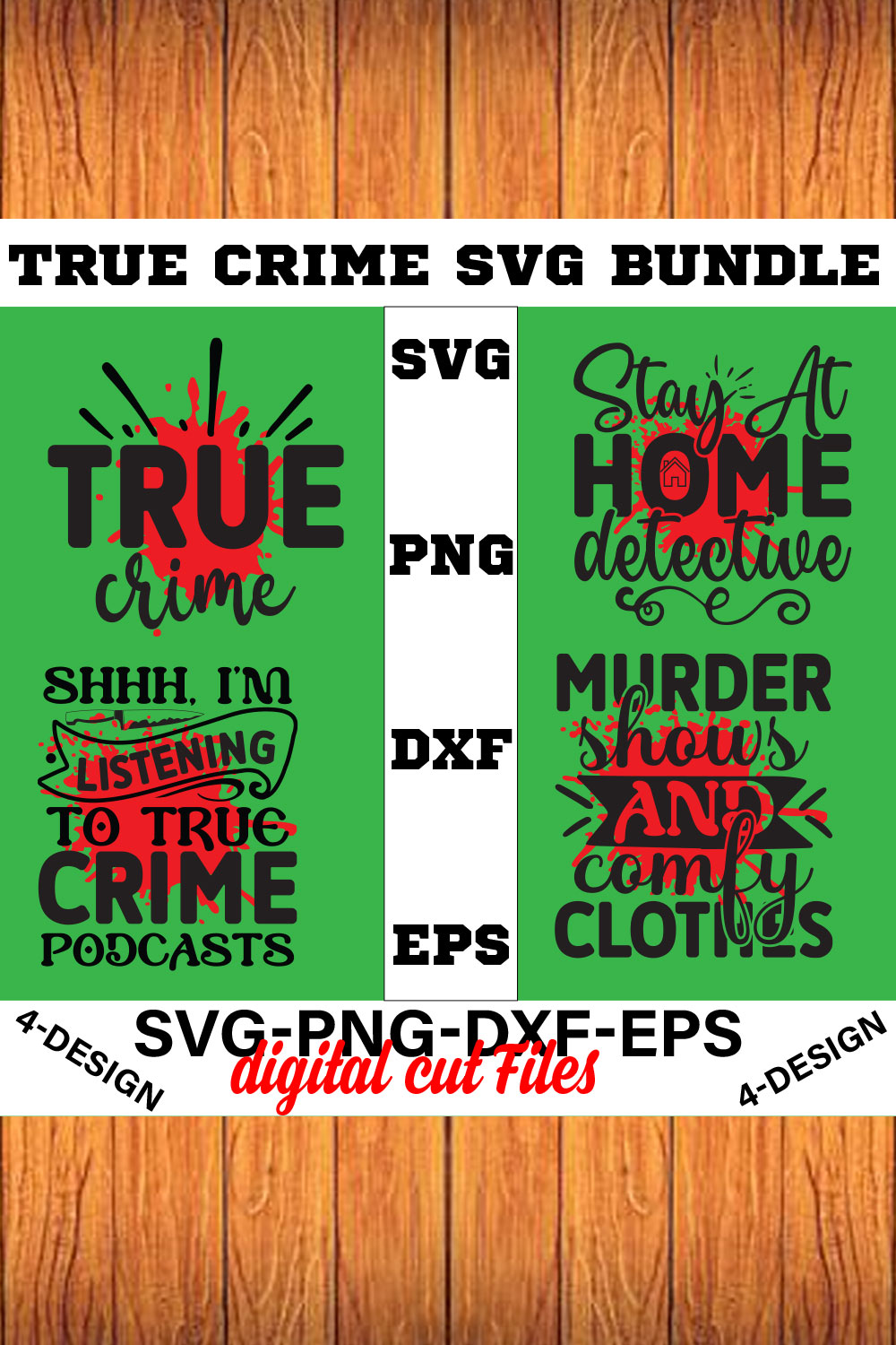 True Crime SVG Bundle Vol-04 pinterest preview image.