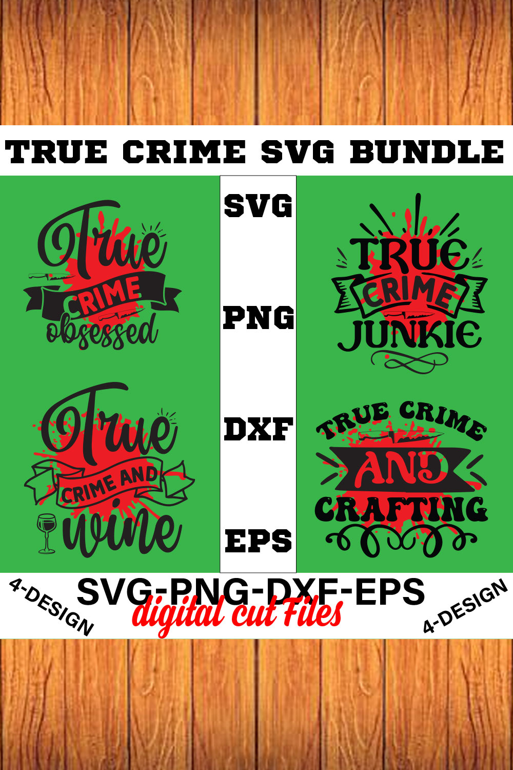 True Crime SVG Bundle Vol-05 pinterest preview image.