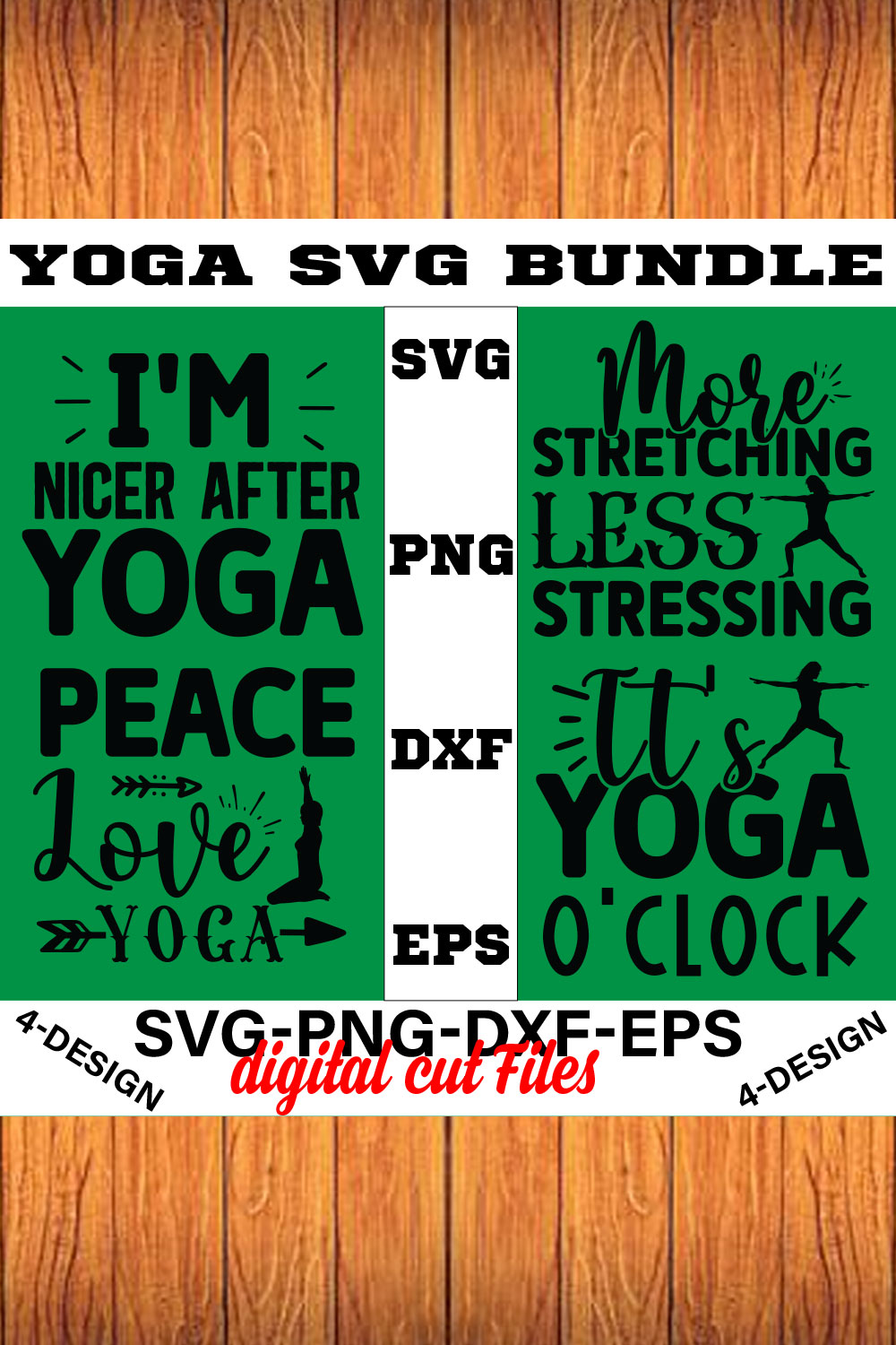 Yoga SVG Bundle - Namaste shirt SVG for Cricut - Good vibes Tee SVG bundle Volume-03 pinterest preview image.