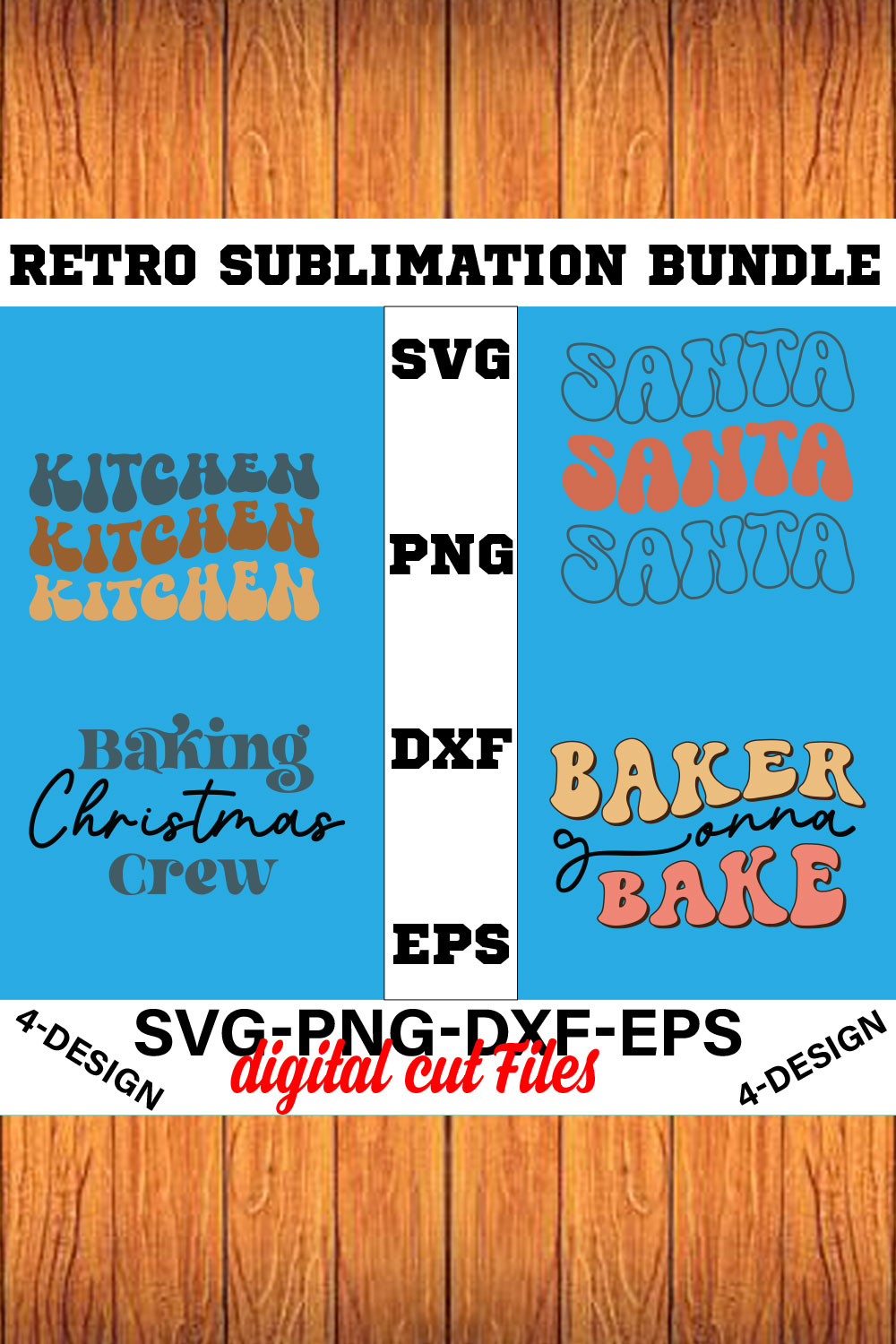 Retro Sublimation Bundle Vol-02 pinterest preview image.