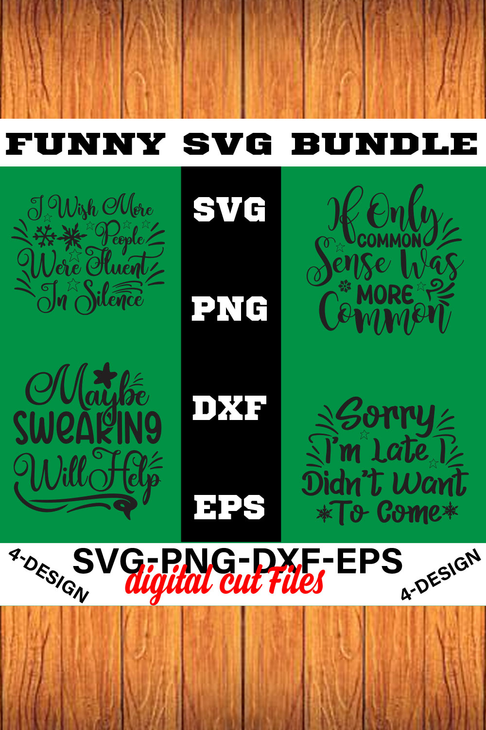 Funny Svg T-shirt Design Bundle Volume-01 pinterest preview image.
