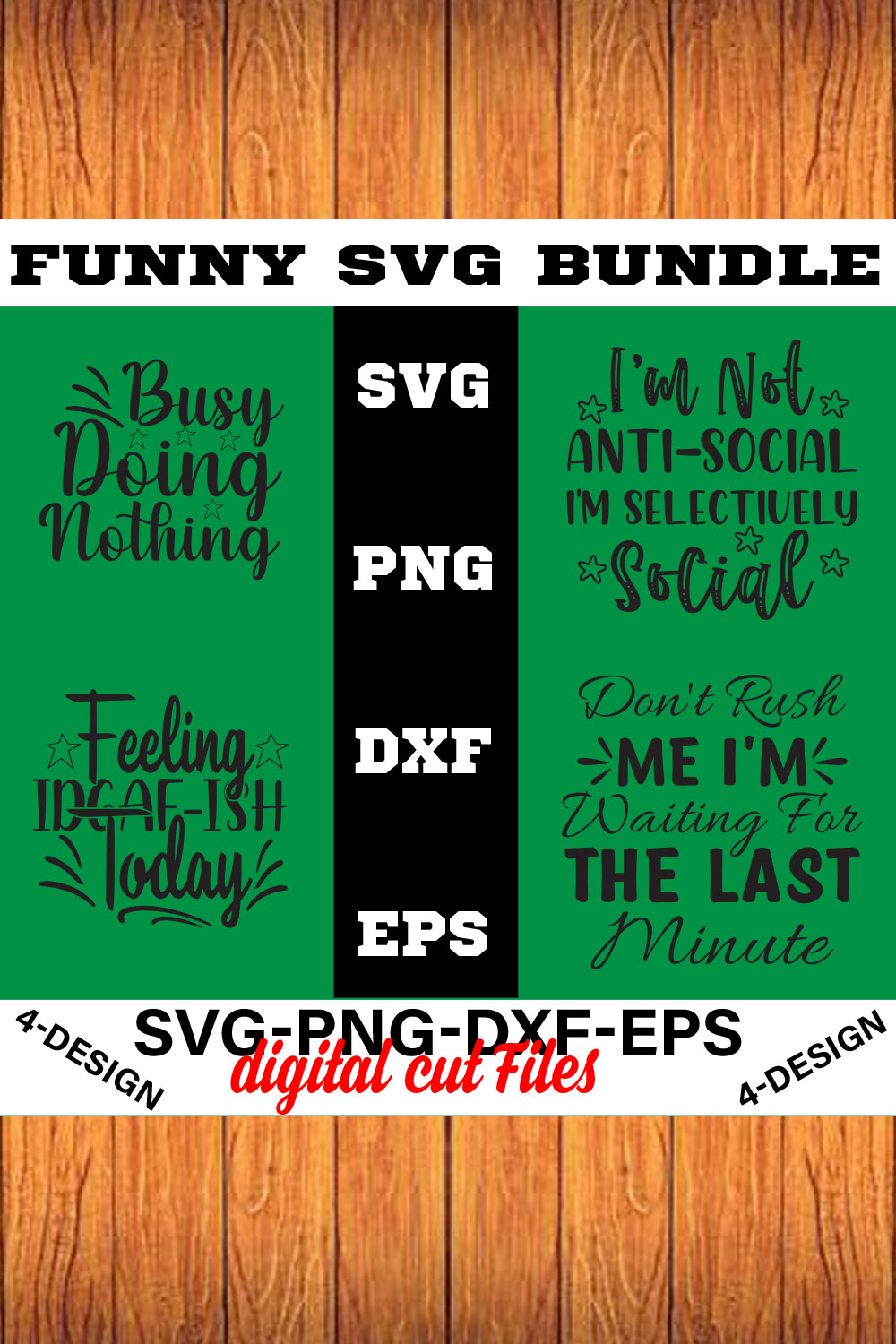 Funny Svg T-shirt Design Bundle Volume-05 pinterest preview image.