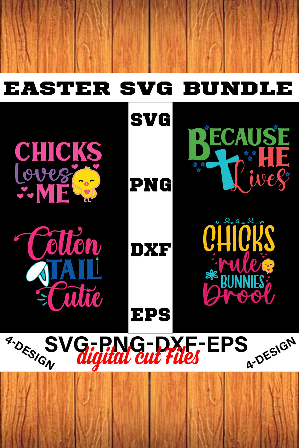 Easter T-shirt SVG Bundle Vol-01 pinterest preview image.