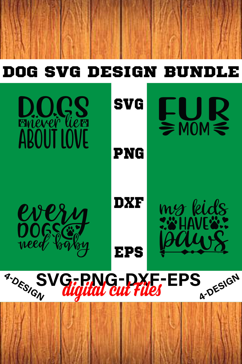 Dog Bundle SVG, Dog Mom Svg, Dog Lover Svg, Cricut Svg, Dog Quote, Funny Svg, Pet Mom Svg, Cut Files Volume-04 pinterest preview image.