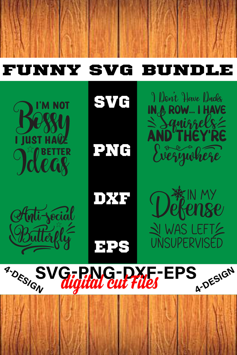 Funny Svg T-shirt Design Bundle Volume-02 pinterest preview image.