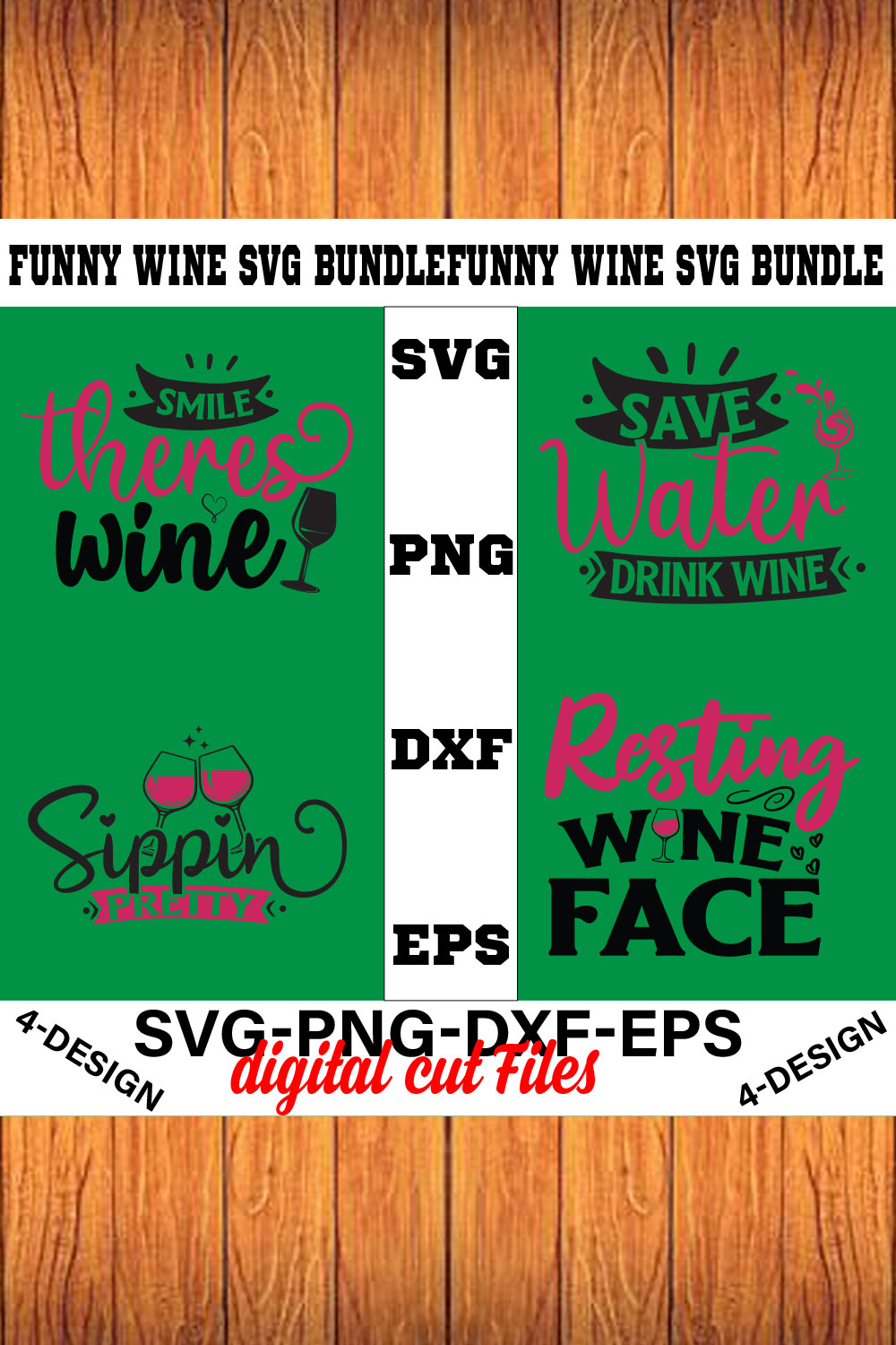 Funny Svg T-shirt Design Bundle Volume-08 pinterest preview image.
