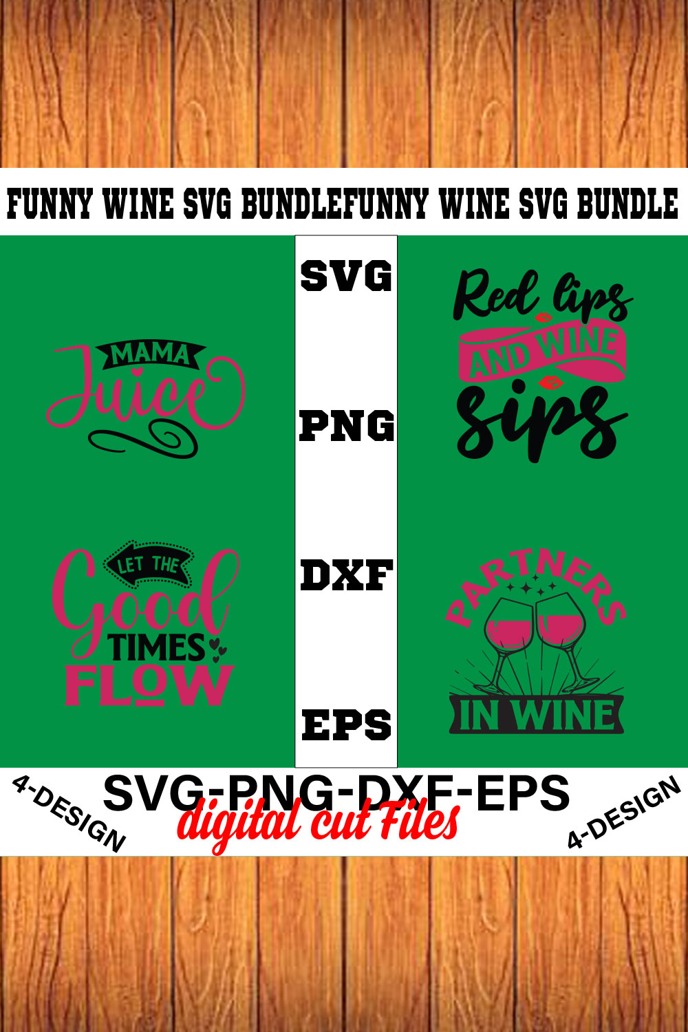 Funny Svg T-shirt Design Bundle Volume-07 pinterest preview image.