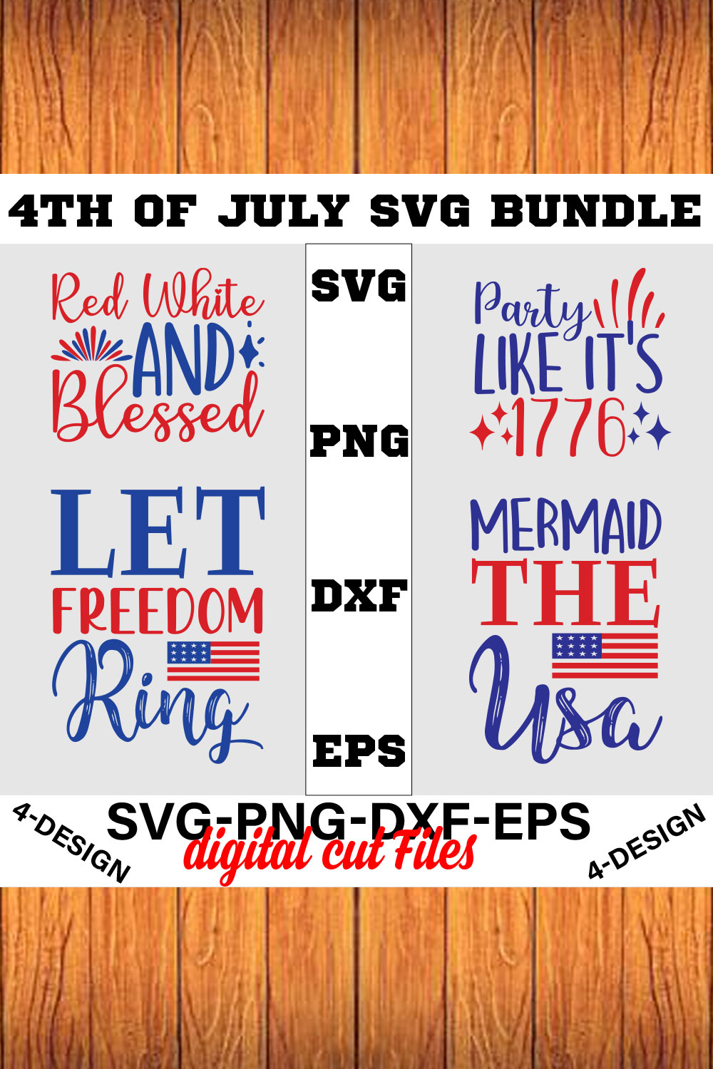 4th of July SVG Bundle, July 4th SVG, Fourth of July svg, America svg Volume-11 pinterest preview image.