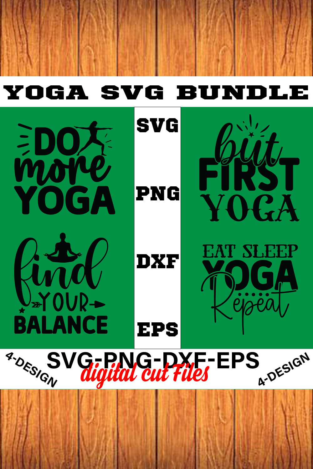 Yoga SVG Bundle - Namaste shirt SVG for Cricut - Good vibes Tee SVG bundle Volume-01 pinterest preview image.