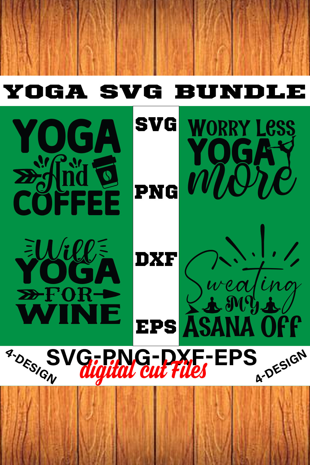 Yoga SVG Bundle - Namaste shirt SVG for Cricut - Good vibes Tee SVG bundle Volume-04 pinterest preview image.